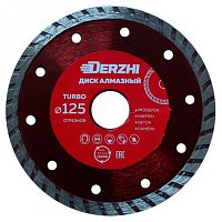 Диск алмазный 125мм Derzhi TURBO, сухая резка, 125х22,2 мм, 87125-02  картинка